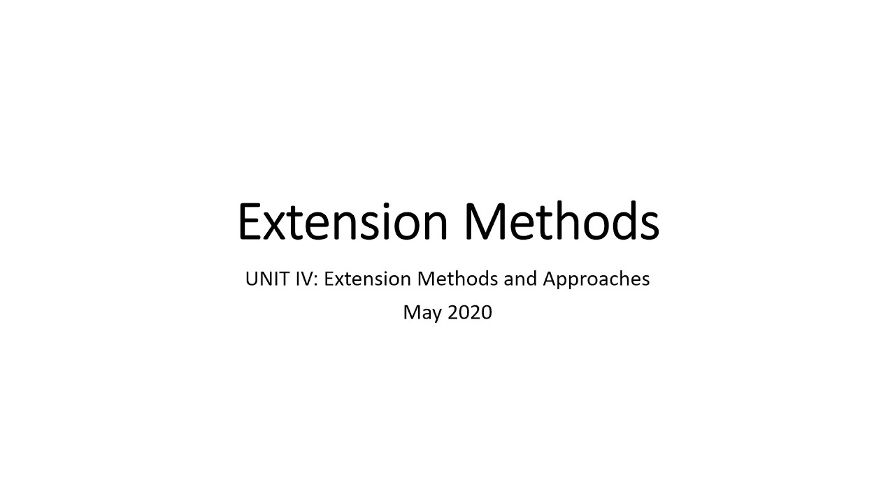 Extension methods 2020