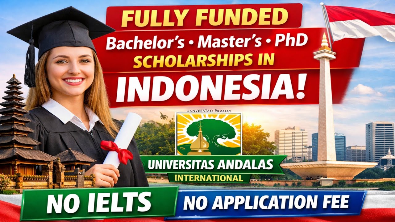 Fully Funded Bachelor’s, Master’s & PhD Scholarships in Indonesia 🇮🇩 | No IELTS | No Application Fee