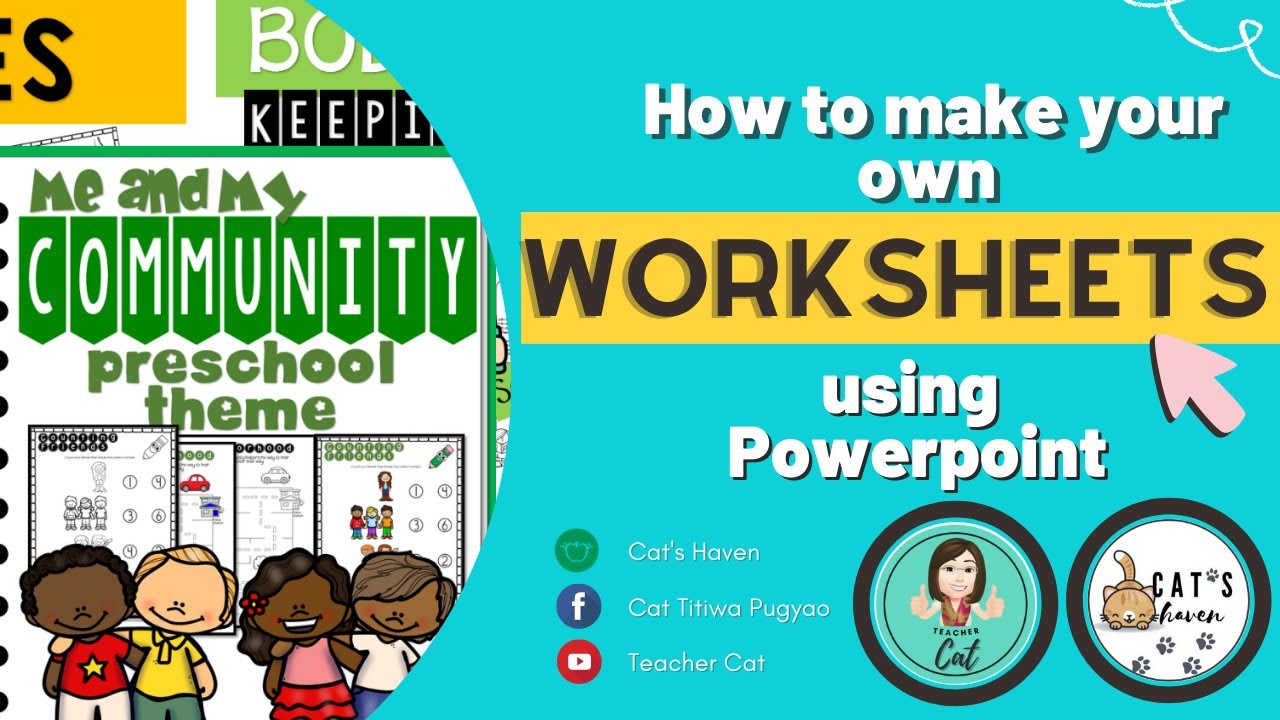 HOW TO MAKE WORKSHEETS USING PPT (POWERPOINT) IN 3 MINS | CAT'S HAVEN | EASY STEPS