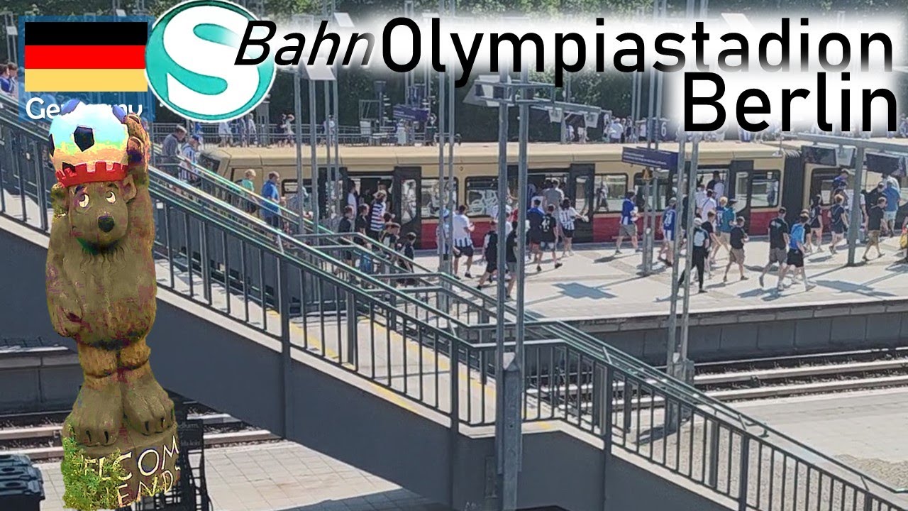 Walking Berlin S-Bahn Olympiastadion Olympic Stadium on Bundesliga matchday and next morning