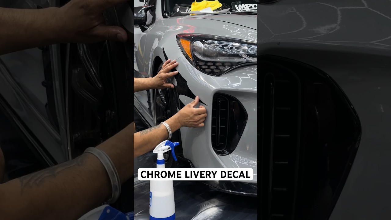 Chrome Livery Decal Install On Kia Stinger..🔥 #decals #custom #diy #install #kia #wrap #livery