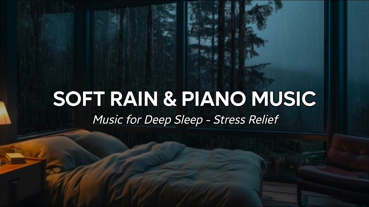 Rainy Forest Night with Soft Piano - Calm and Relaxing Sleep Music