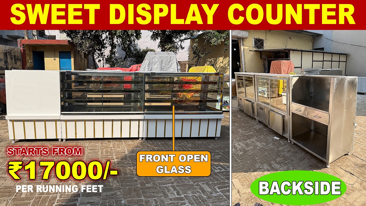 Sweet Display Counter with Cash Counter  - Perfect Setup for Sweet Shops #sweetdisplaycounter