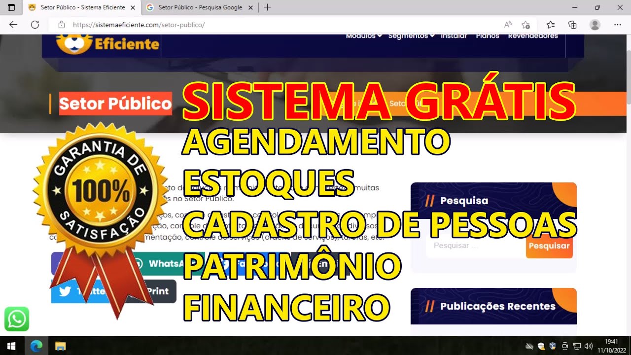 SISTEMA PARA SETOR PÚBLICO, ATENDIMENTO, AGENDAMENTO, PESSOAS, E MAIS