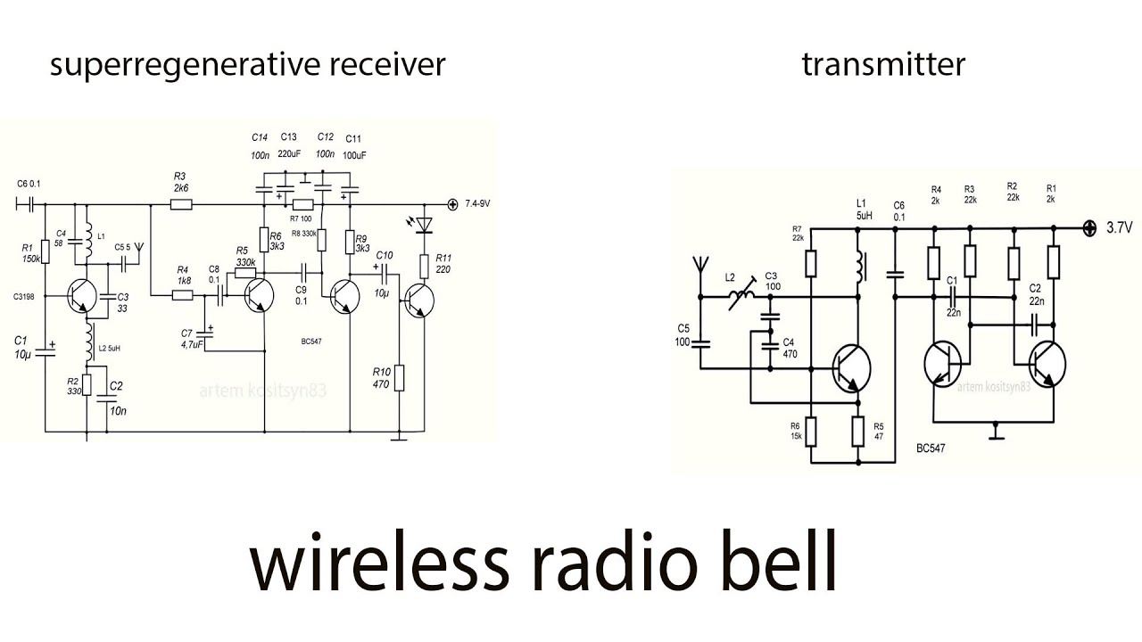 Simple wireless radio doorbell