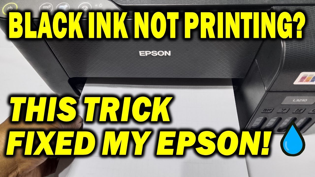 How to Fix Epson L3210, L3250, ET-2400 Black Ink Not Printing