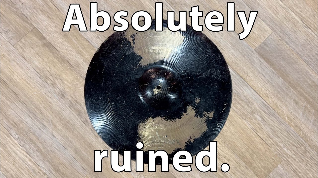 Someone ruined this cymbal with paint.