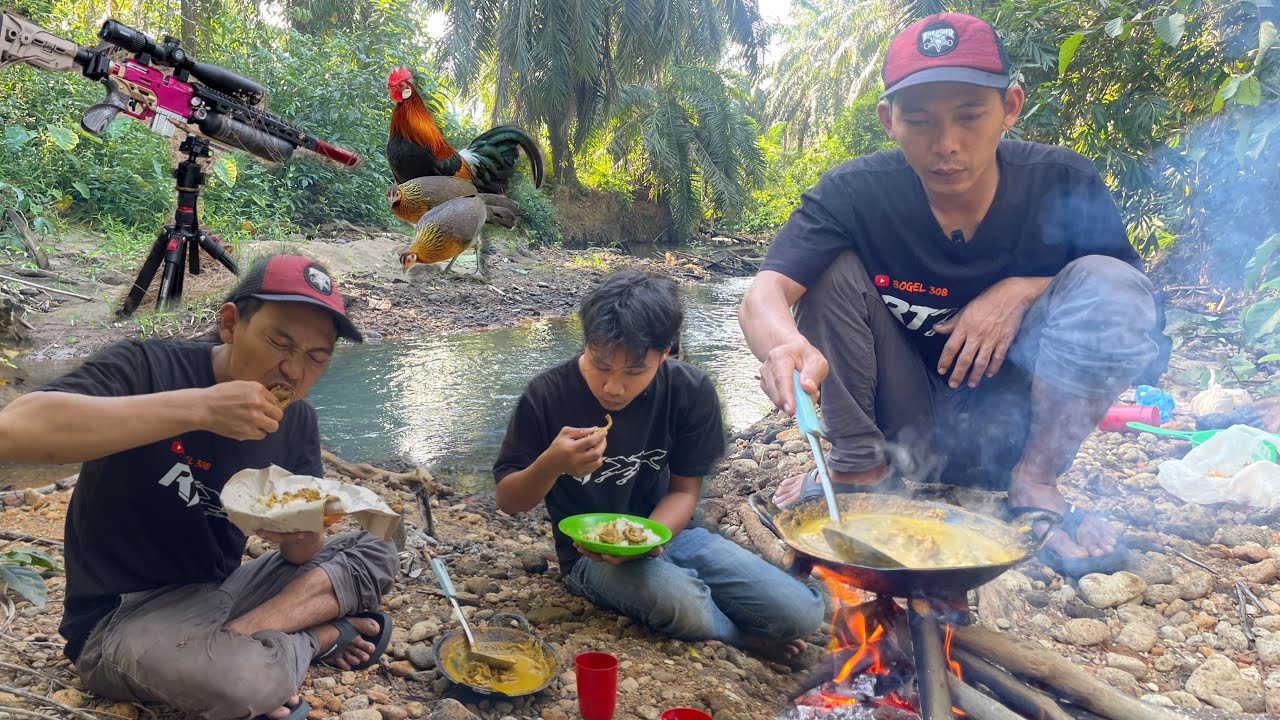 Ayam hutan sumatra meresahkan saat kami hunting punai || masak rendang ternikmat renyah di mulut
