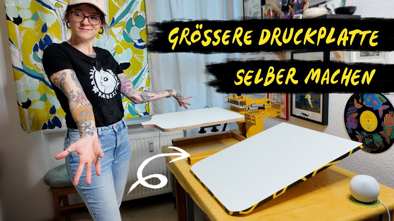 Größere Druckplatte selber bauen für Papierdruck auf der Siebdruckmaschine