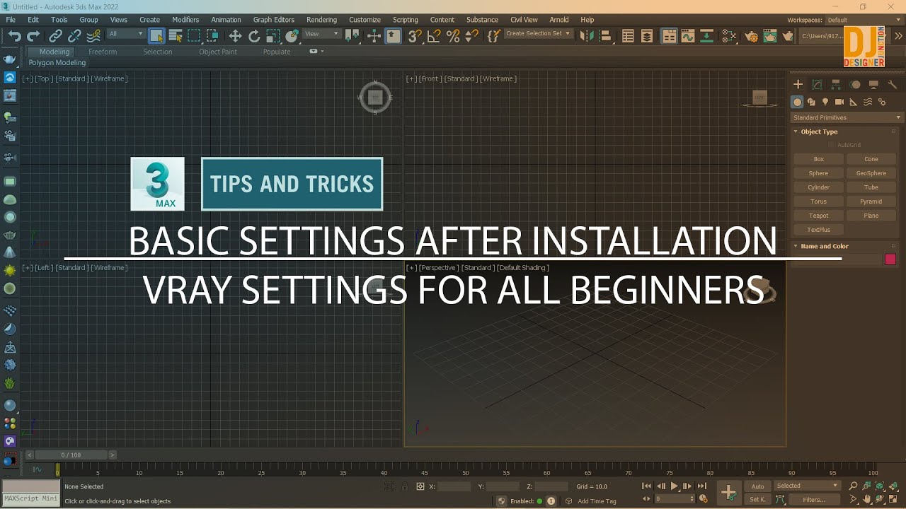 3D Studio Max Basic Settings After Installation || Vray Settings for all Beginners 3ds Max 2022