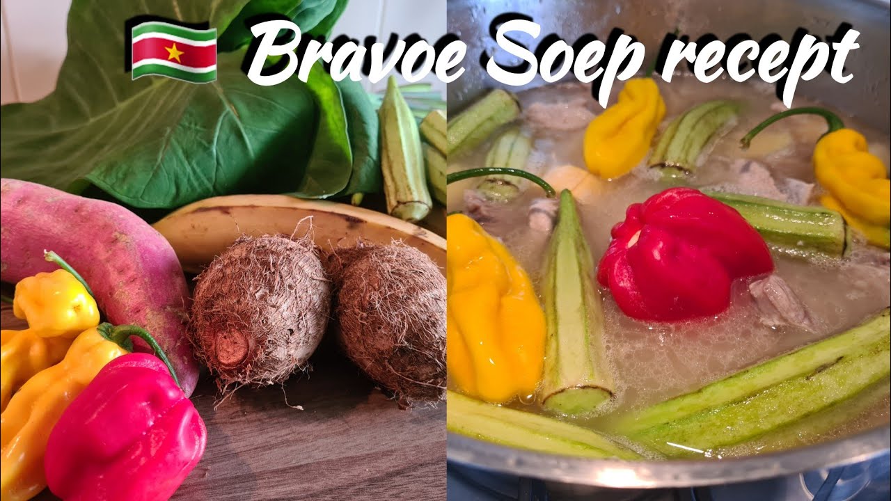 🇸🇷 Surinaamse Bravoe Soep Recept|Surinamese Bravoe soup recipe|EN subtitle|