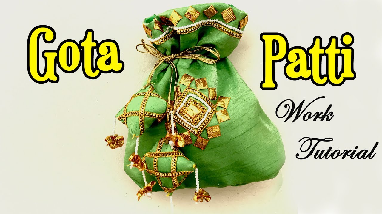 Gota Patti Work Tutorial | DIY Potli Bag Making by Live Creative