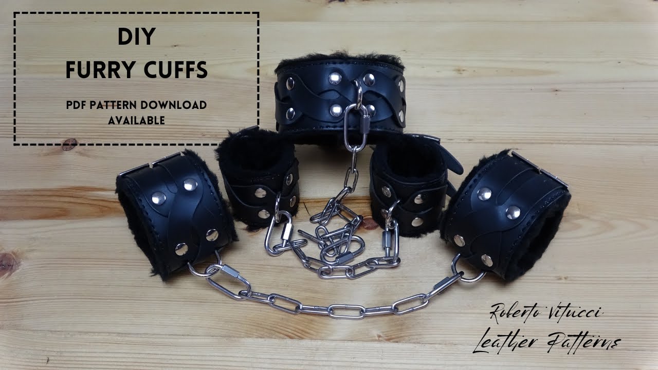 How to make Leather Choker and Cuff with Fur - DIY - Instructional Video