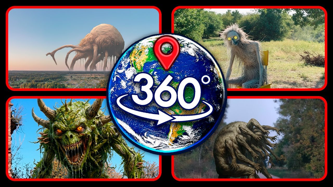 TOP 4: GIANT Scary Monsters Found on Google Earth — VR 360°