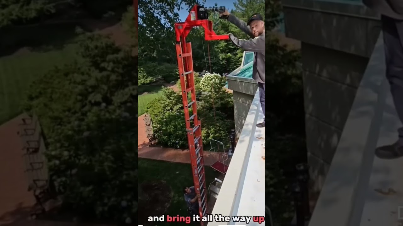 Ladder Lift Invention #inventions #construction #offtopic #shorts #short #shortvideo