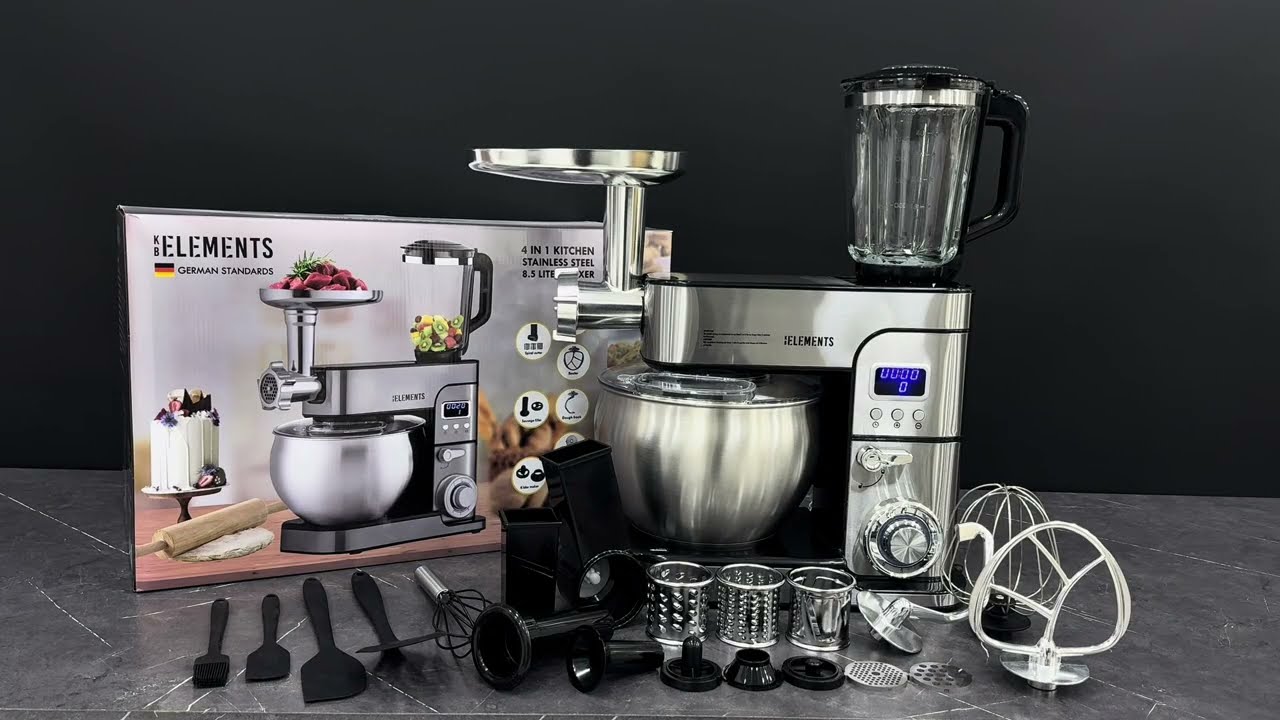 KB ELEMENTS  4 in 1 Edelstahl Küchenmschine 8,5 Liter – Unboxing & Test|Das ultimative Küchengerät!