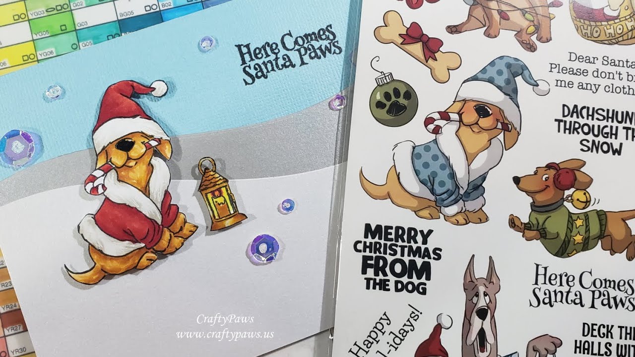 Here Comes Santa Paws! 🎄🐕 Art Impressions 🐕🎄 Doggy Christmas