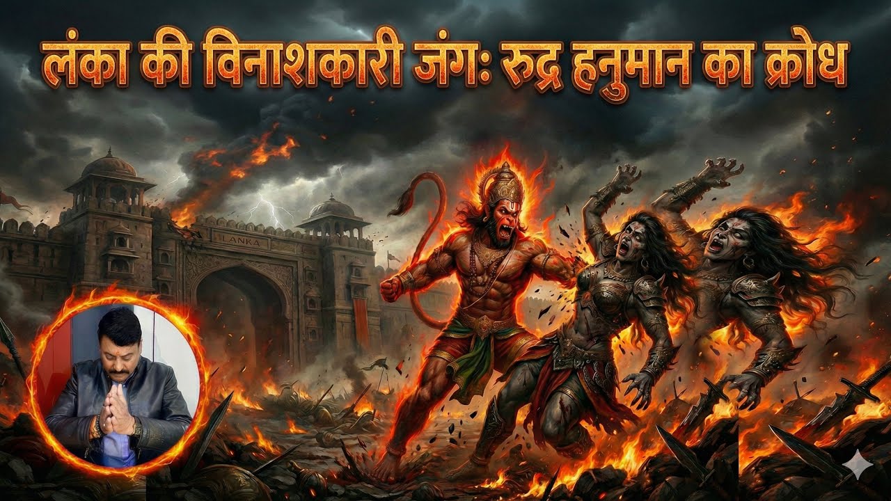 🔥 लंका दहन का वो खौफनाक सच! रुद्र हनुमान का क्रोध देखकर लंकिनी भी कांप उठी! 🔥