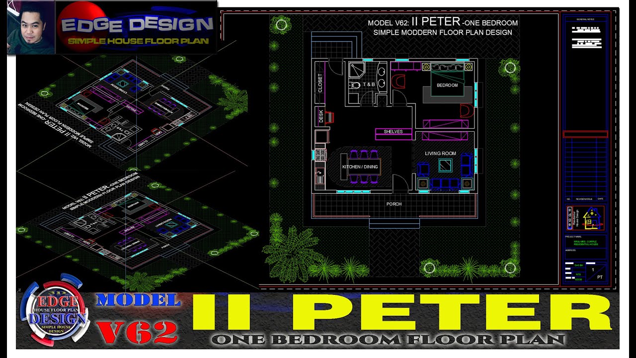 II PETER - ONE BEDROOM SIMPLE FLOOR PLAN MODERN DESIGN