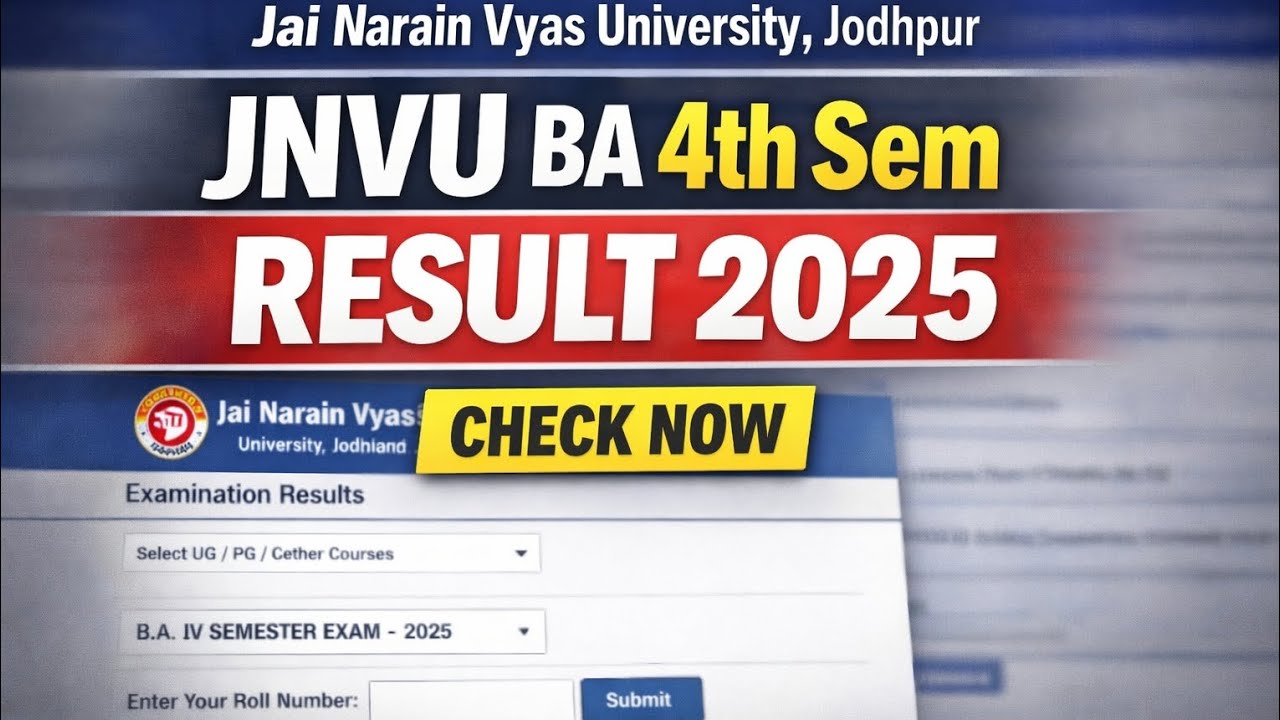 JNVU BA 4th Sem Result 2025 | Jai Narain Vyas University Result OUT | Check Now ✅Technical sundesha