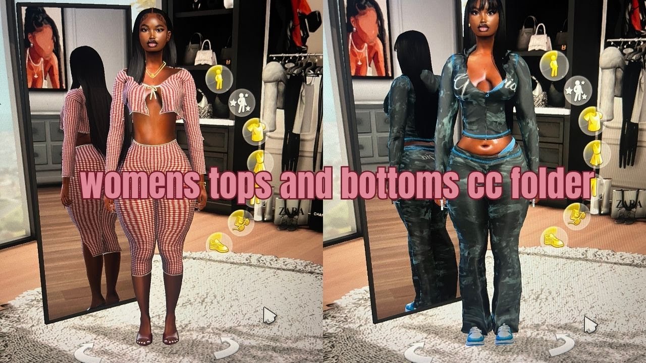 UPDATED Womens tops and bottoms cc folder sims 4