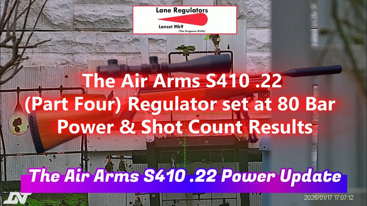 The Air Arms S410 .22 (Part Four) Reg set at 80 Bar - Power & Shot Count Results