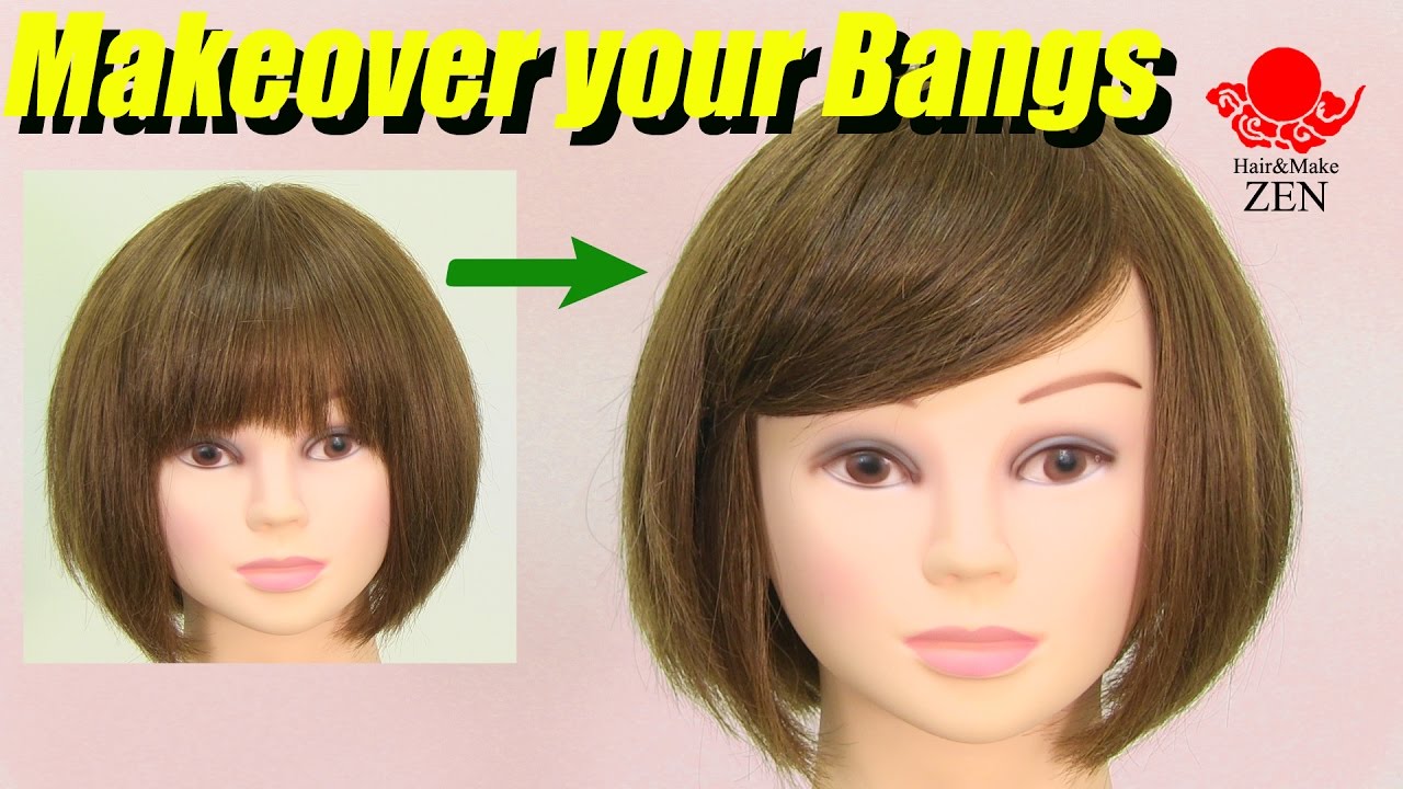 ぱっつん前髪を長く見せる方法 ZENのヘアセット65 short bang→look like long