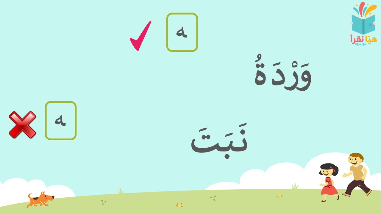 المقارنة بين التاء المربوطة والتاء المفتوحة عند الإملاء والهجاء-هيا نقرأ-