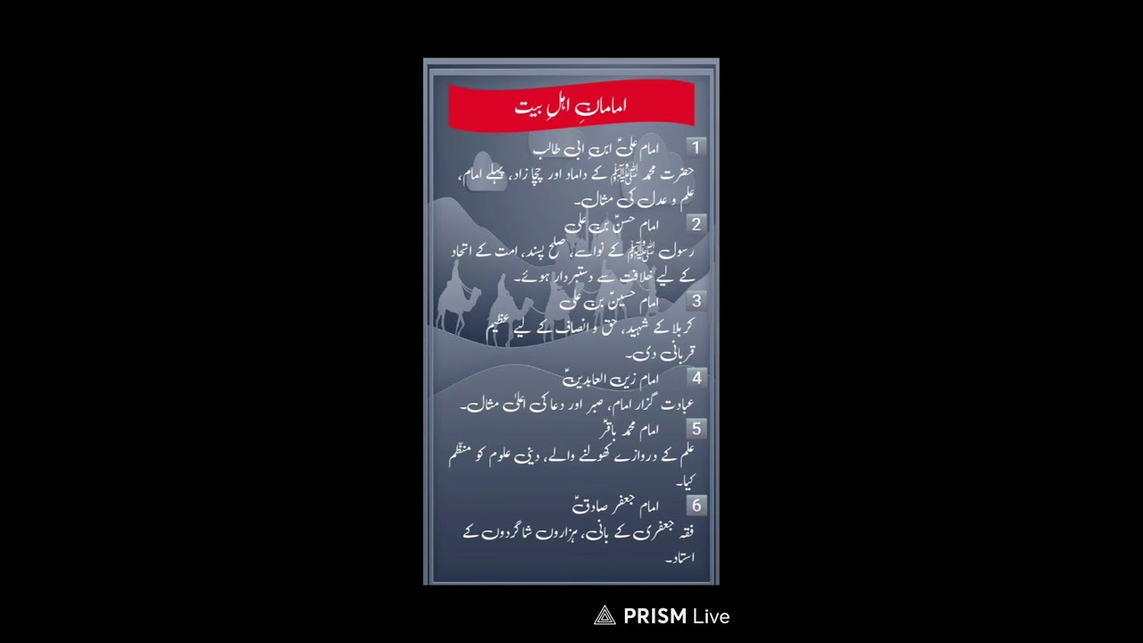 12 اماموں کا مختصر تعارف | Twelve Imams of Shia Islam | Islamic Screencast
