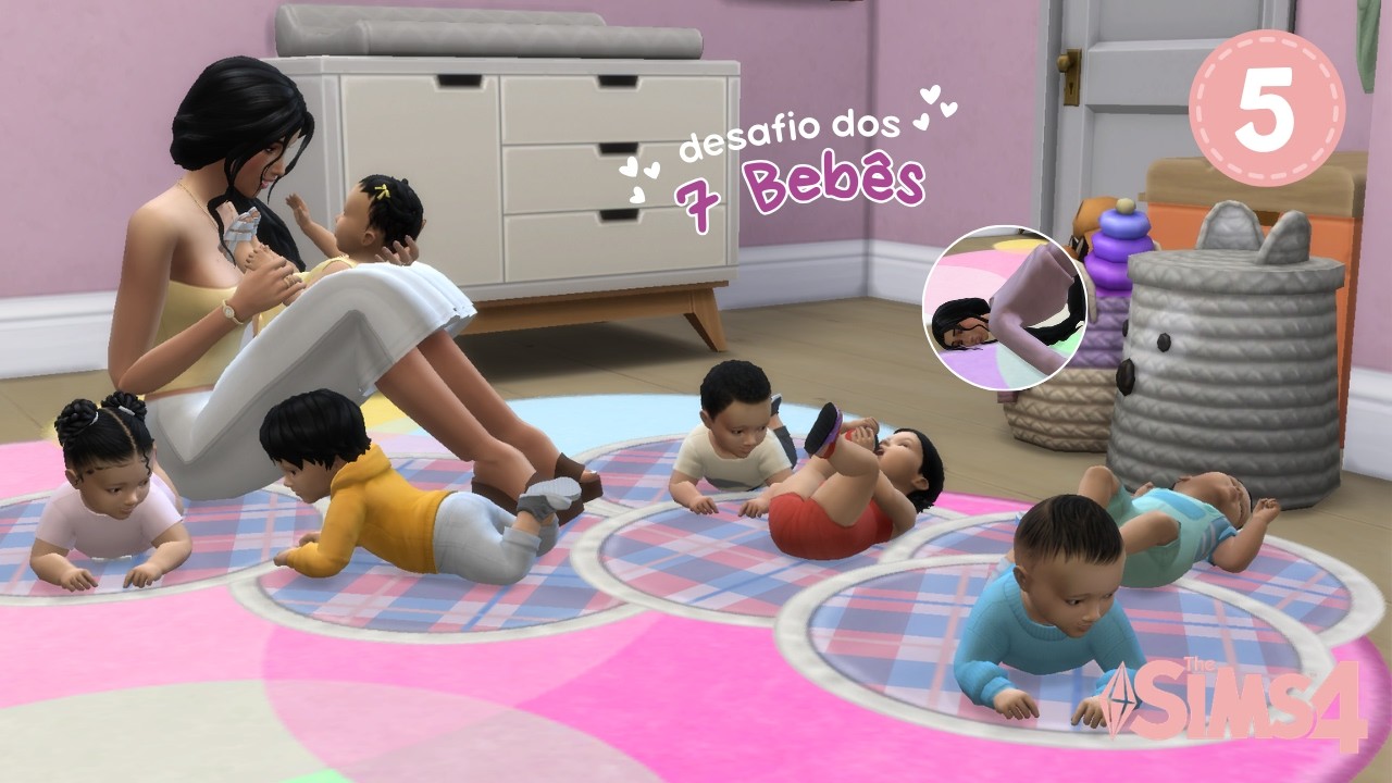 É QUASE IMPOSSIVÉL CUIDAR DOS BEBÊS DE COLO! - DESAFIO DOS 7 BEBÊS | The Sims 4: Gameplay