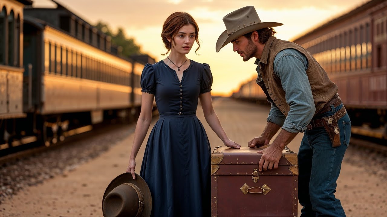 She Stood on the Platform With Only a Trunk, The Cowboy Lifted It and Called Her Wife