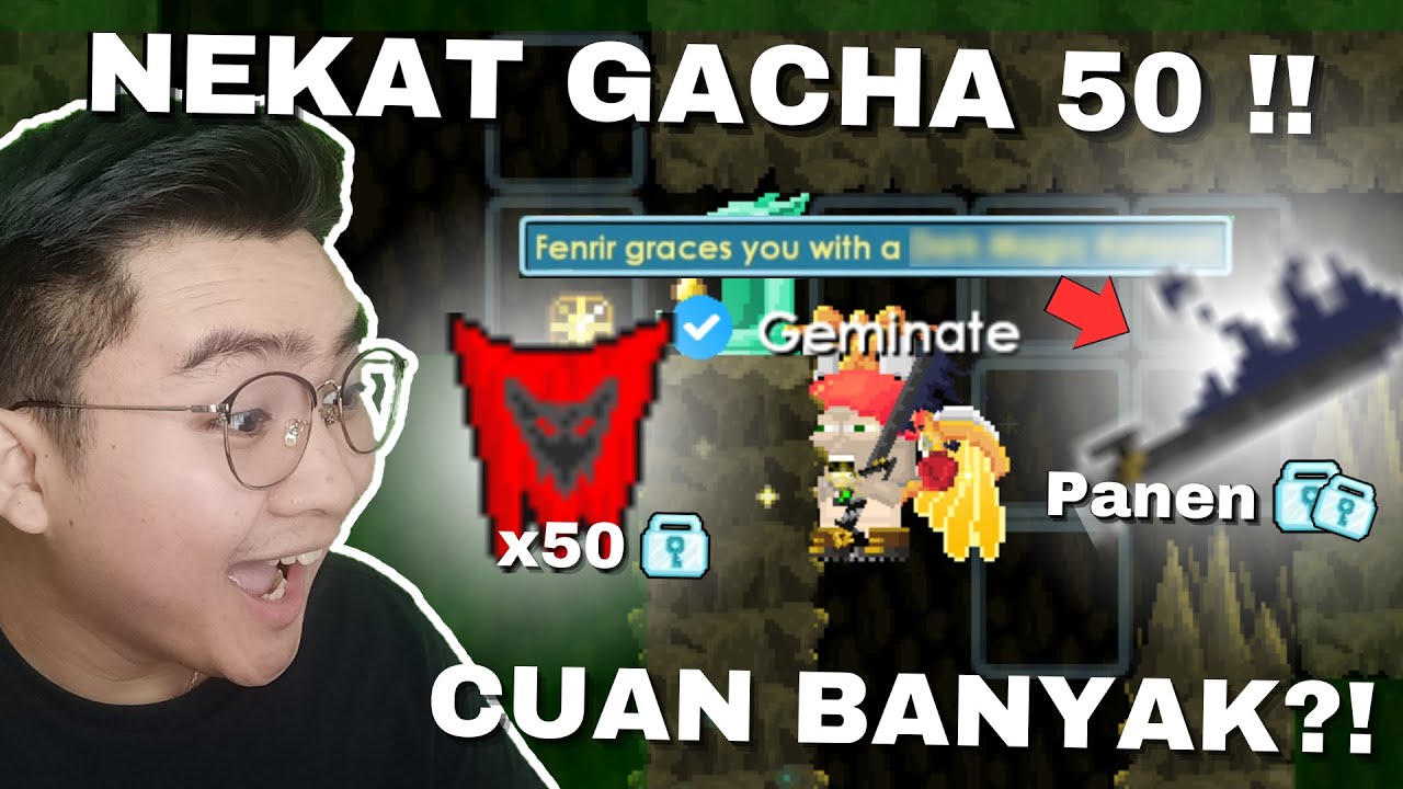 NEKAD GACHA 50 FENRIR!! PANEN DL DARK MAGIC KATANA | Growtopia Gacha profit 2024