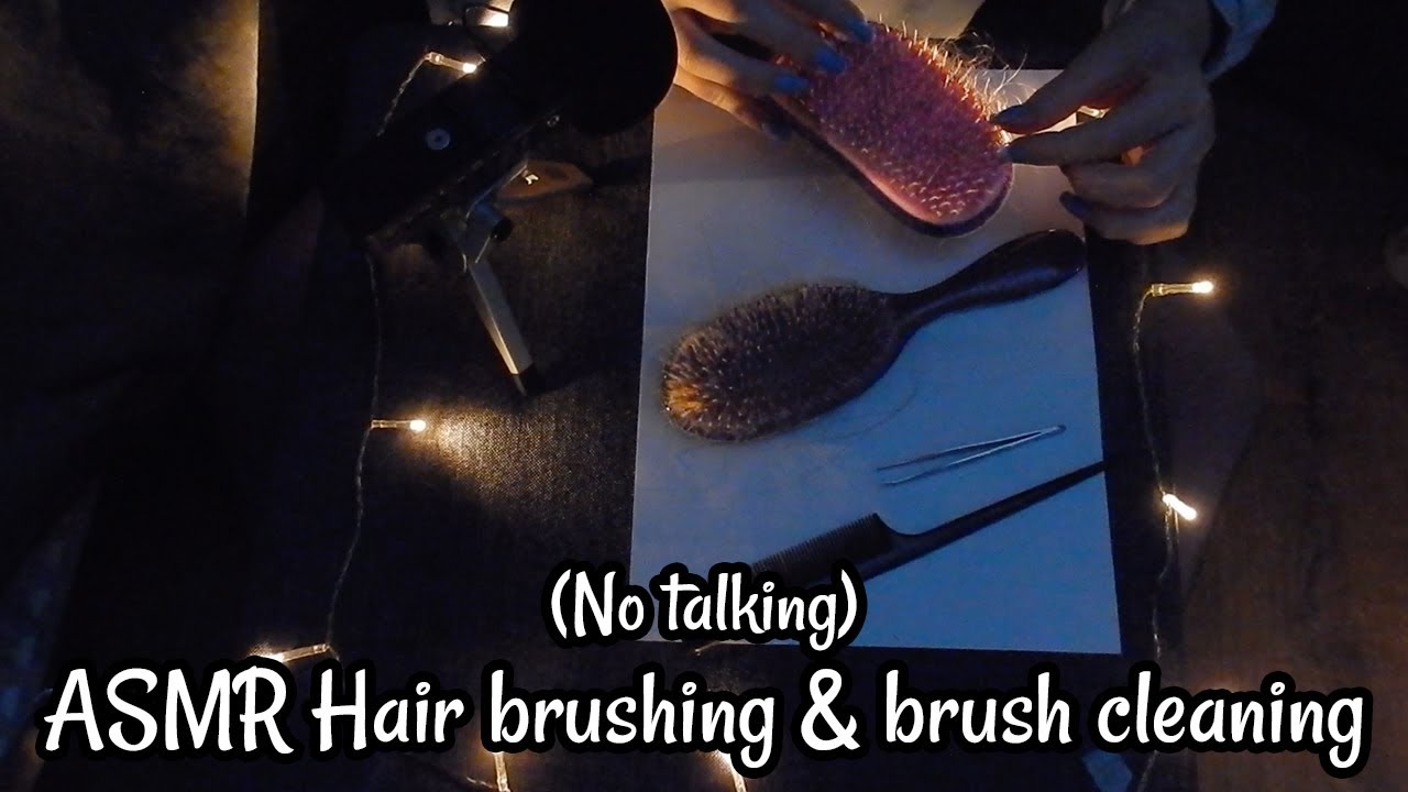 ASMR Hair brushing & brush cleaning (NO TALKING) | Nederlands Dutch || ASMR Mandy Denise
