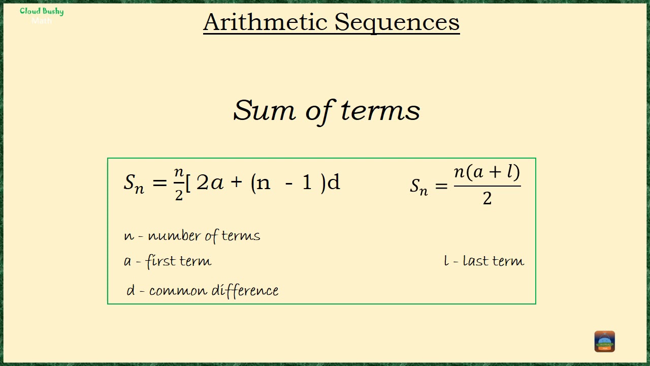 ARITHMETIC SERIES : How to Find the Sum of Terms in an Arithmetic Sequence  using  Formula
