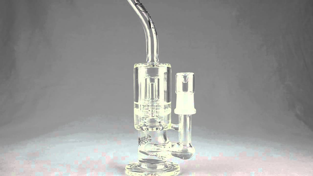 SWAGGER - Gridded Inline to Circ w 18mm Female Single-Hole Slide - Mini - TheDabLabcom