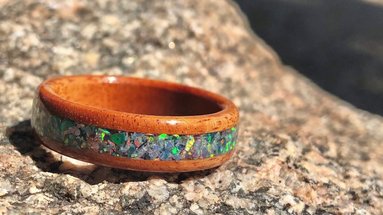 Making the Mars Inspired Sapele and Crushed Opal Ring