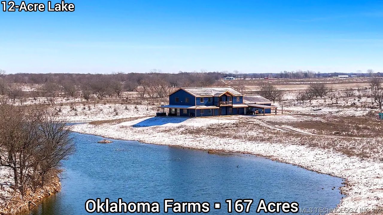 Oklahoma Farmhouse For Sale | 167 Acres | Oklahoma Ranches For Sale | 12 Acre Lake | Pastures Land