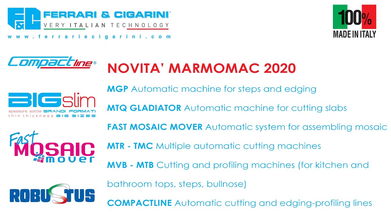 New machines FERRARI & CIGARINI 2020