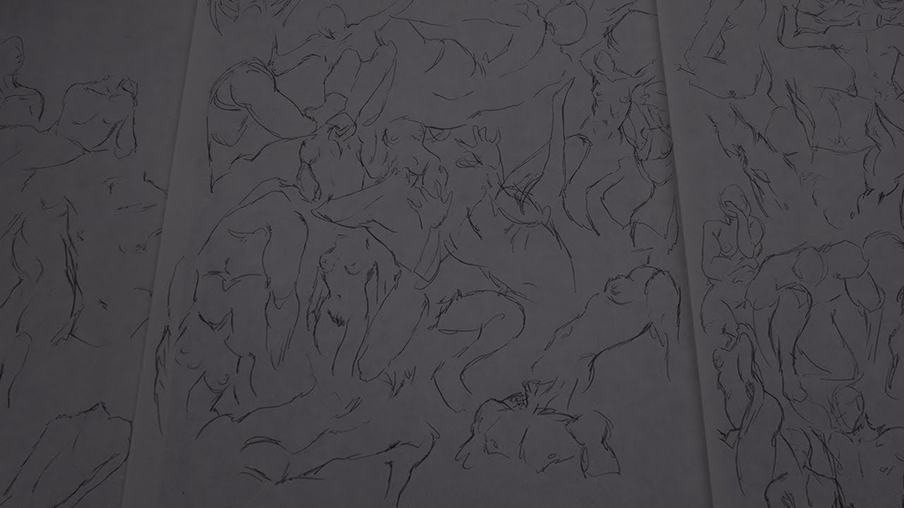 30 Second Gesture Studies | 3 Pages of Freehand Ink Sketches