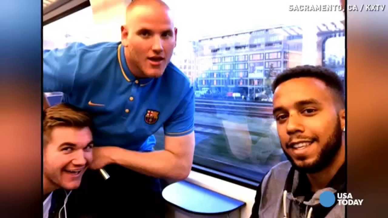 American who helped stop French train attack comes home