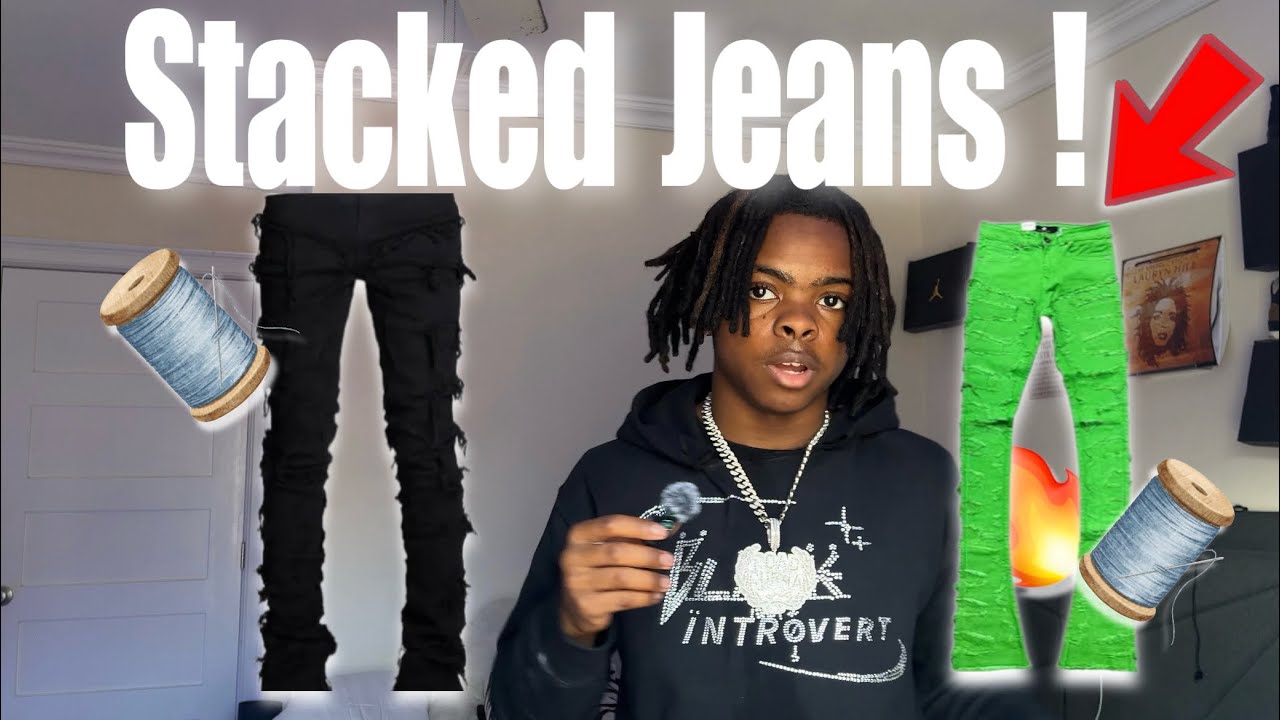 How to make stacked jeans diy ! 👖 🧵 🔥