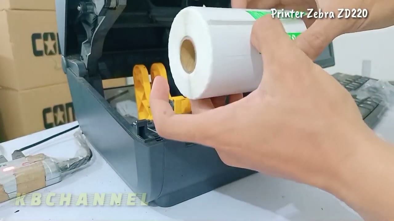 CARA PASANG KERTAS RESI PRINTER ZEBRA ZD220 - TUTORIAL PASANG KERTAS RESI PRINTER