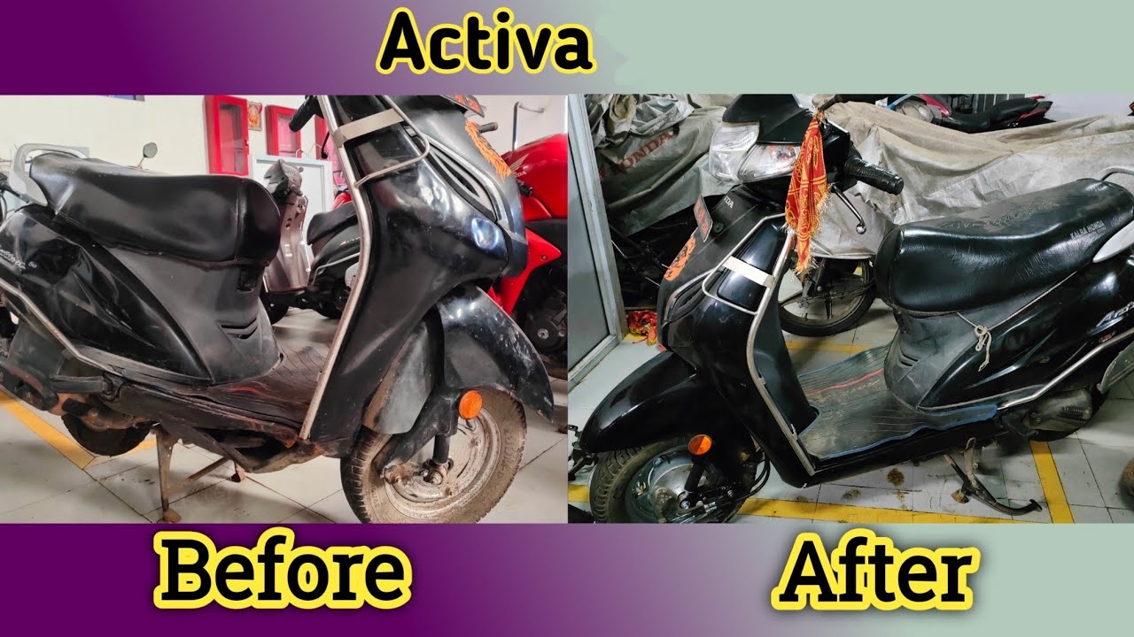 Activa 5G Black Denting & Painting || Accident Repair