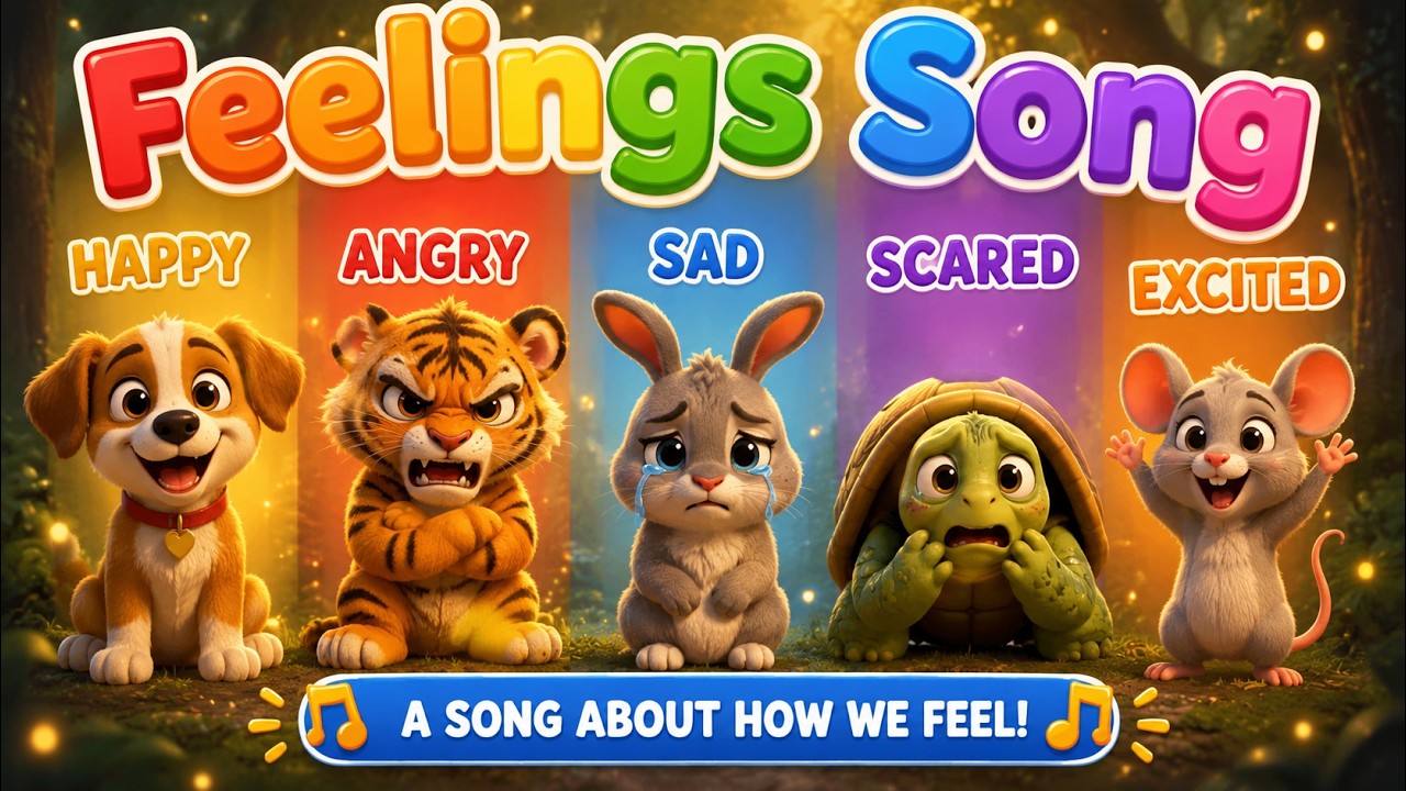 Feelings Song for kids | Happy, Sad, Angry, Scared & Excited