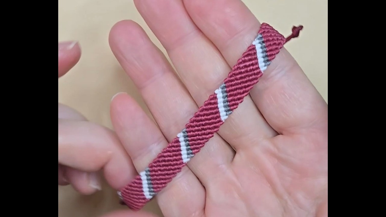 TAMU Inspired Pattern Bracelet | Maroon & White Macrame
