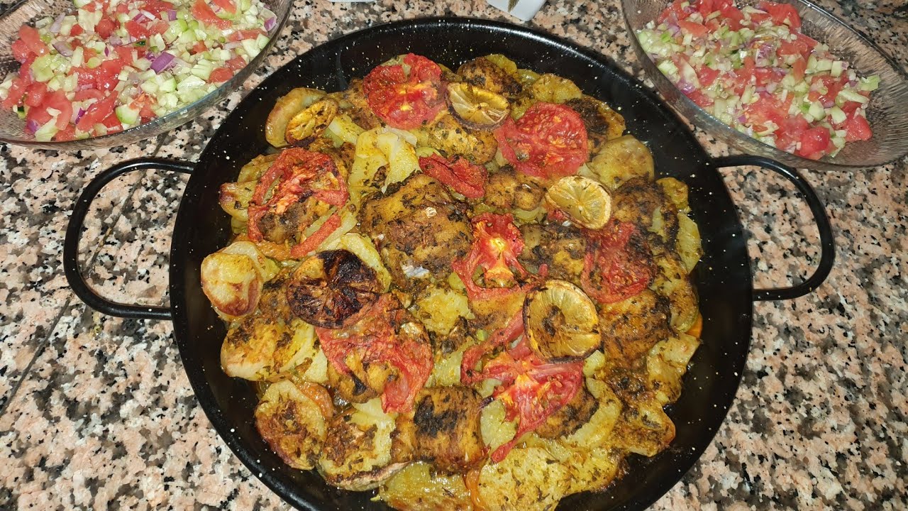 طريقة تحضير طجين في الفران بالحوت الابيض والخضر كيجي لذيذ ورائع وصحي %100 يا سلام 😋
