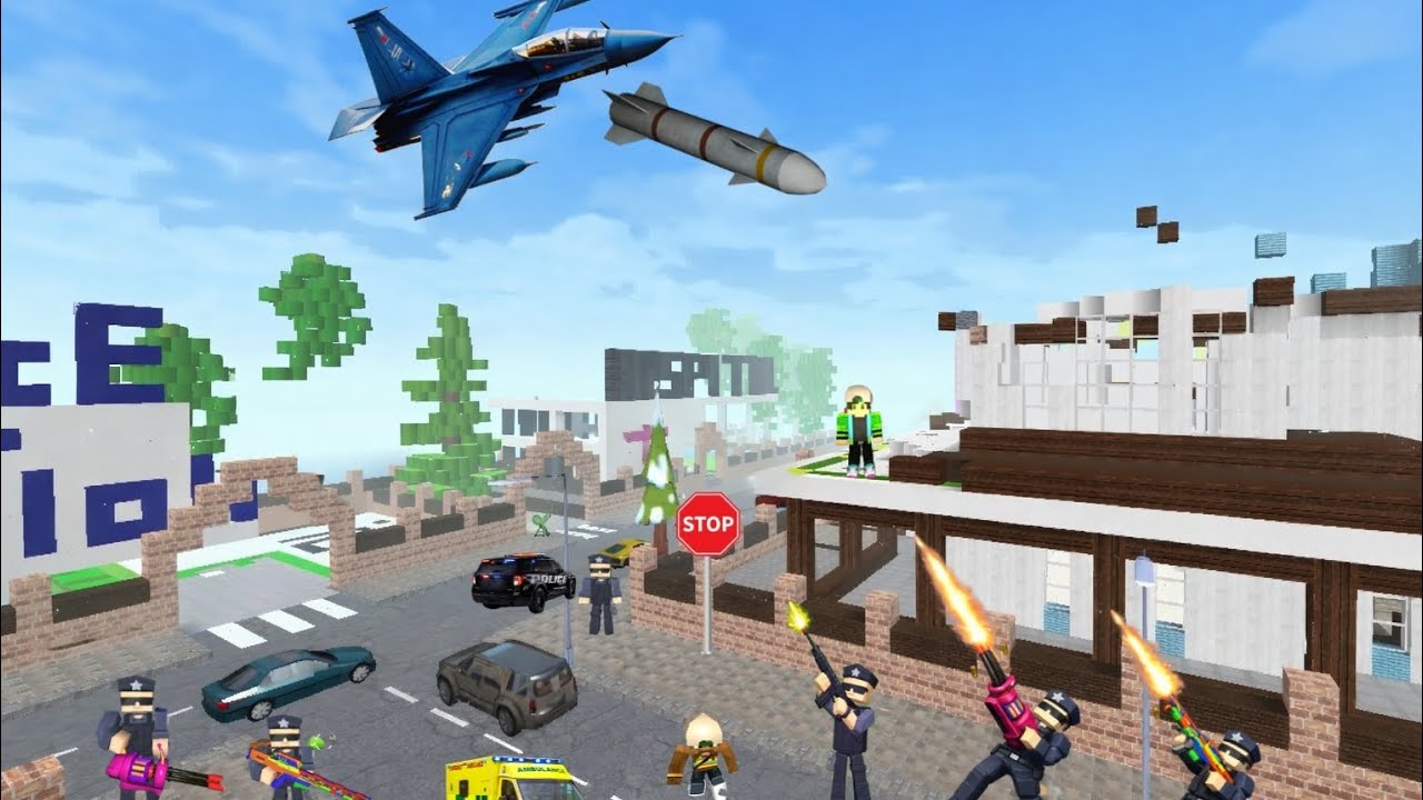 TERRORIST FIGHTER JET FIRE MISSILE ON HOME IN SCHOOL PARTY CRAFT | EMERGENCY POLICE 🚓 RESPONSE 