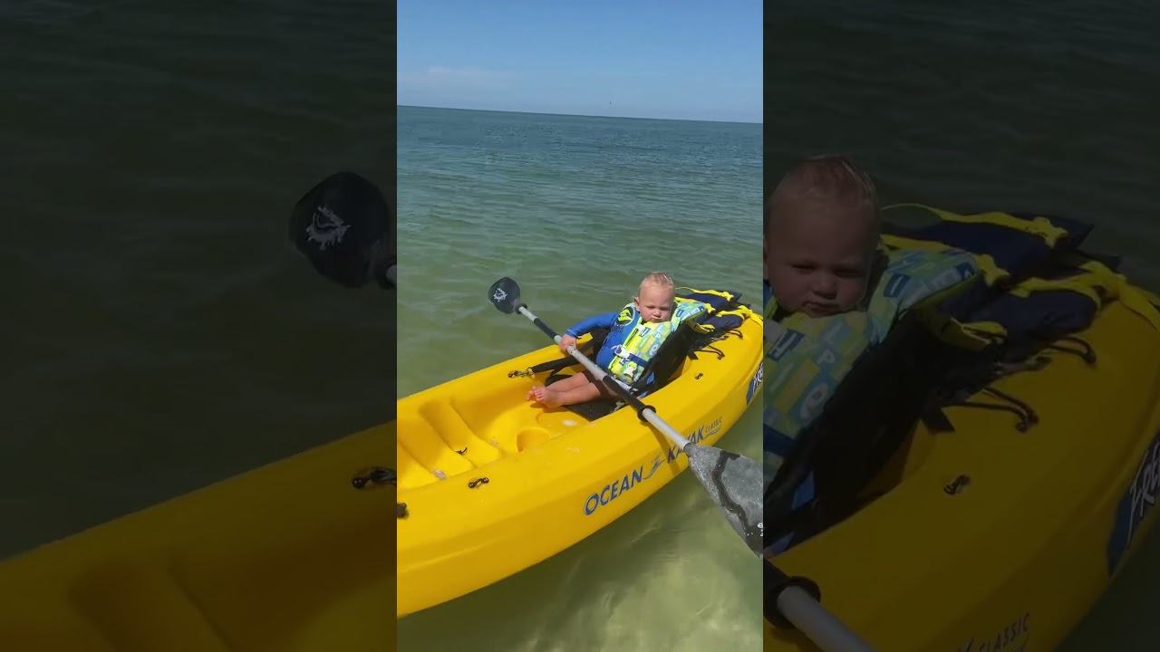 BABY LEARNS TO KAYAK #waterbaby #travel #kayaking #outdoors #florida #oceankayaking