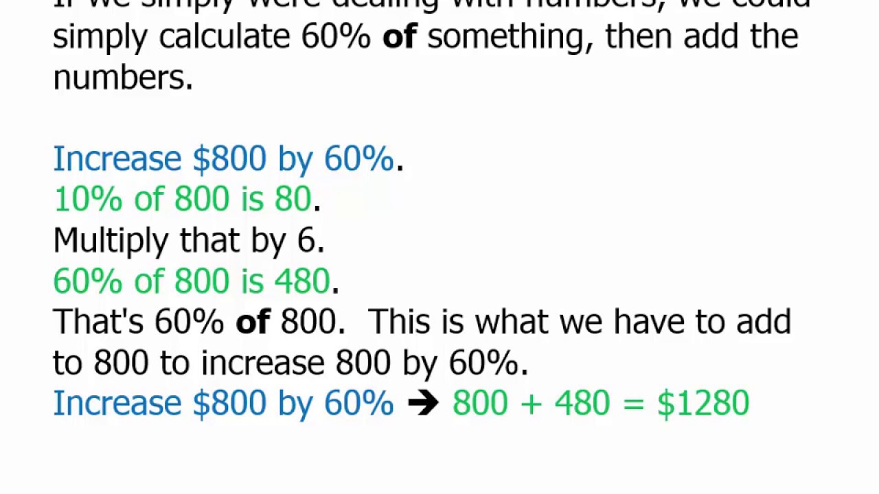 Percents and Ratios: Percent Increases