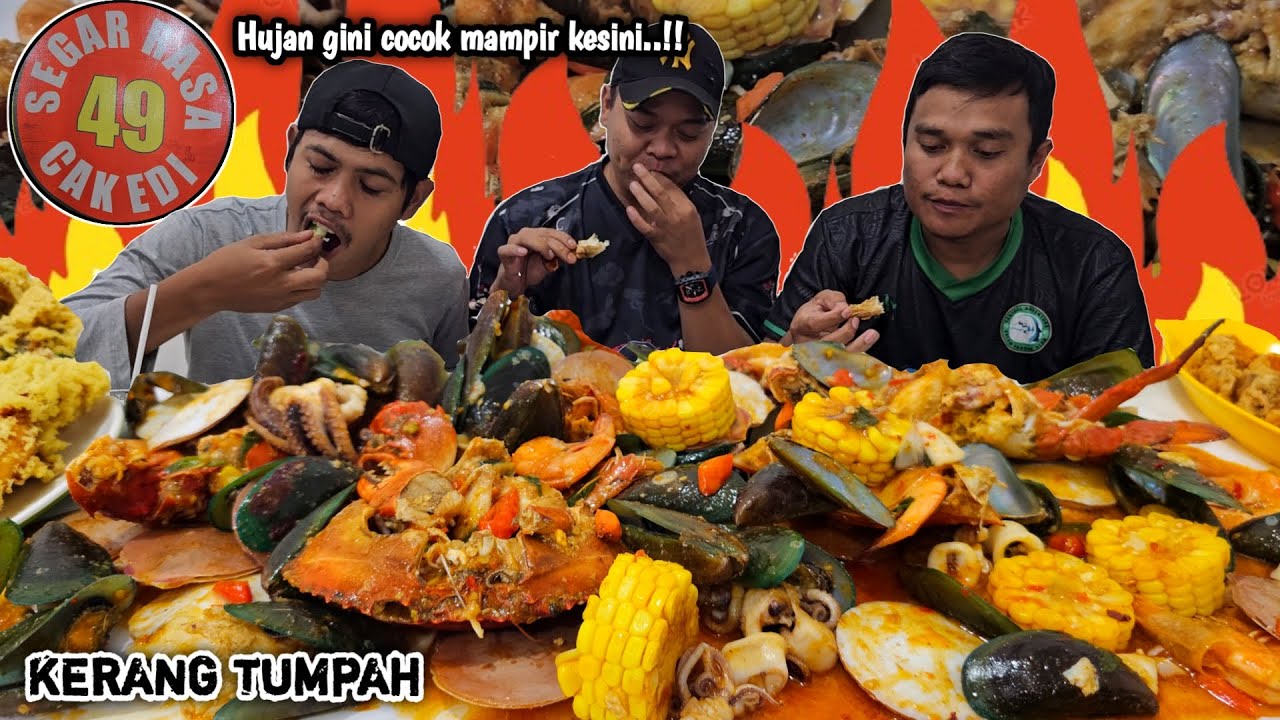 COCOK HUJAN2 GINI MUKBANG KERANG TUMPAH SAUS PADANG + LELE KREMES + CAH KANGKUNG, NGEUNAH